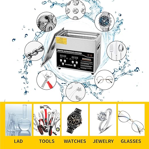 Ultrasonic Machine 3L Digital Ultrasonic Parts Cleaner with Timer 40kHz SUS 304 Stainless Steel Lab Sonic Cleaner for Professional Tools,Metal Parts,Jewelry,Eyeglasses