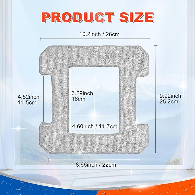 Mop Pads 12 Pack Compatible with Ecovacs Winbot W2 Pro Omni W1 W2 W1 Pro Window Vacuum Cleaning Robot, Washable Reusable W2 Omni Mop Cloth W1 Mop Pad Accessories