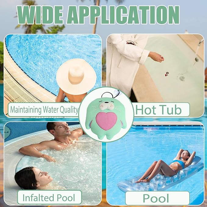 Hot Tub Scum Absorber, Sea Lion Hot Tub Cleaner Hot Tub Accessories Hot Tub Sponge for Scum Reusable Spa & Pool Cleaner Hot Tub Oil Absorbing Scum Absorber Keeps Water Clean