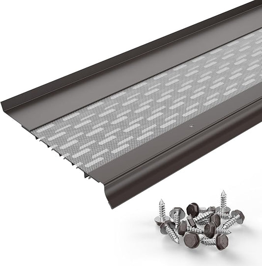 Micromesh 6 inch Gutter Guards Leaf Protection, 50 Feet Dark Bronze, Stainless Steel Mesh, Aluminum Gutter Covers, Contractor Grade Gutter Guard from Manufacturer