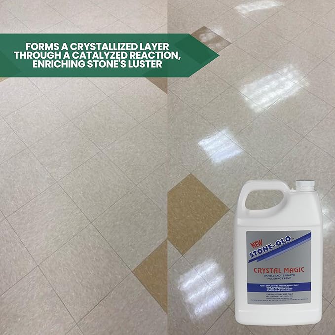 Crystal Magic Floor Polisher for Ultimate Shine, Durability & Protection - Polishing Tile Floor Cleaner, Scratch Removal Used with Floor Scrubber (4 x 1 Gallon)