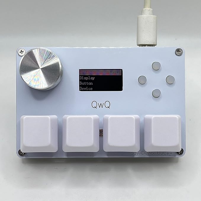 SayoDevice O3C++ OSU Keyboard Rapid Trigger Hall Switches Magnetic Linear Switches Keyboard with Knob and Screen,Copy Paste,Shotcut,Macro Hotswap Mini Keypad (White)
