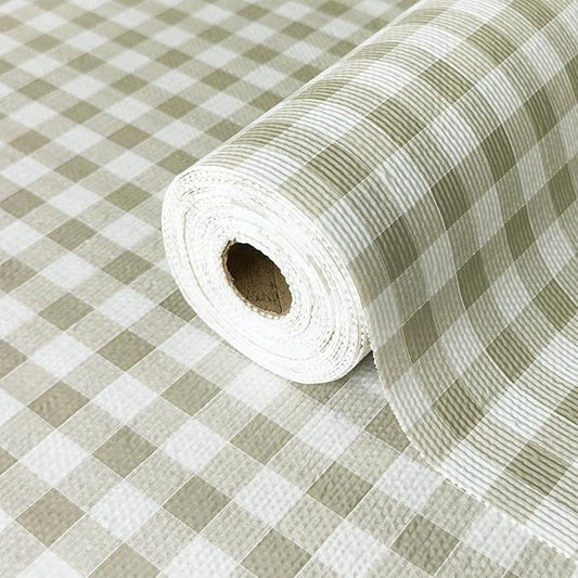 Drawer Liner and Shelf Liner for Kitchen Cabinet Liner Non-Adhesive Non-Slip Shelf Paper, Thick Strong Grip Waterproof Easy to Clean for Shelves, Cupboard, Desks, Green Plaid Pattern, 12 in x 40 FT