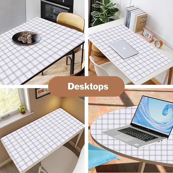 Shelf Liners for Kitchen Cabinets 17in x 30FT, Non Adhesive Drawer Liner White Square Thickened Shelf Liner Non-Slip Easy to Clean for Tool Box Refrigerator with Knife and Tape Measure