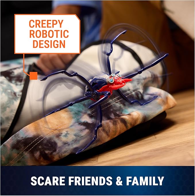 HEX Bots Skitter Bot Spider, Robotic Kids Toys with Insect-Like Movement for Indoor/Outdoor Play, Robot Toys for Boys & Girls Ages 4 & Up, Red