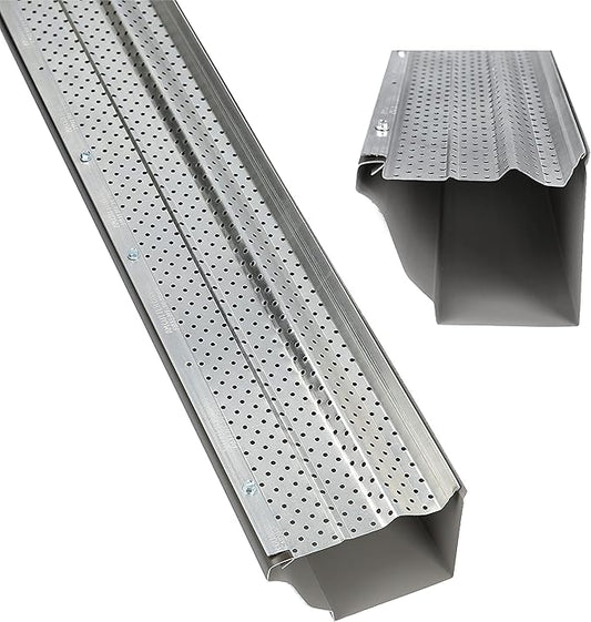 A-M Gutter Guard – Premium Heavy-Duty Lifetime Quality Aluminum - Leaf & Debris Protection, (6 Inch - 100 Feet, Mill Finish) - DIY Easy - Made in The USA