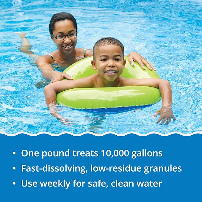In The Swim Pool Shock – 68% Cal-Hypo Granular Sanitizer for Crystal Clear Water – Defends Against Bacteria, Algae, and Microorganisms - 25 Pounds