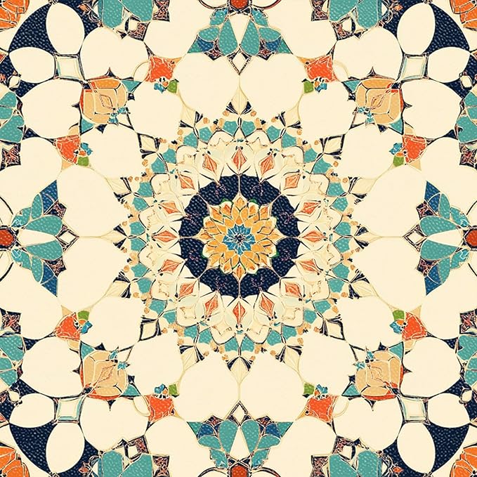 10PCS 12x12 Inch Moroccan Mosaic Peel and Stick Floor Tiles Removable Self Adhesive Vinyl Flooring Stickers for Bathroom Entryway Kitchen Home Decor
