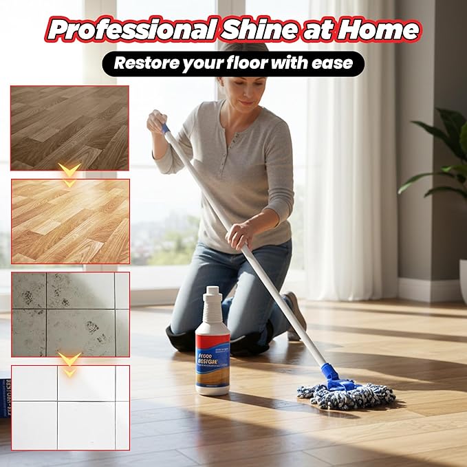 Floor Restore Cleaner - Floor Restorer & Polish for Tile, Shine Wood, Laminate, Vinyl, Bamboo - Flooring Protection Agent (1 pcs)