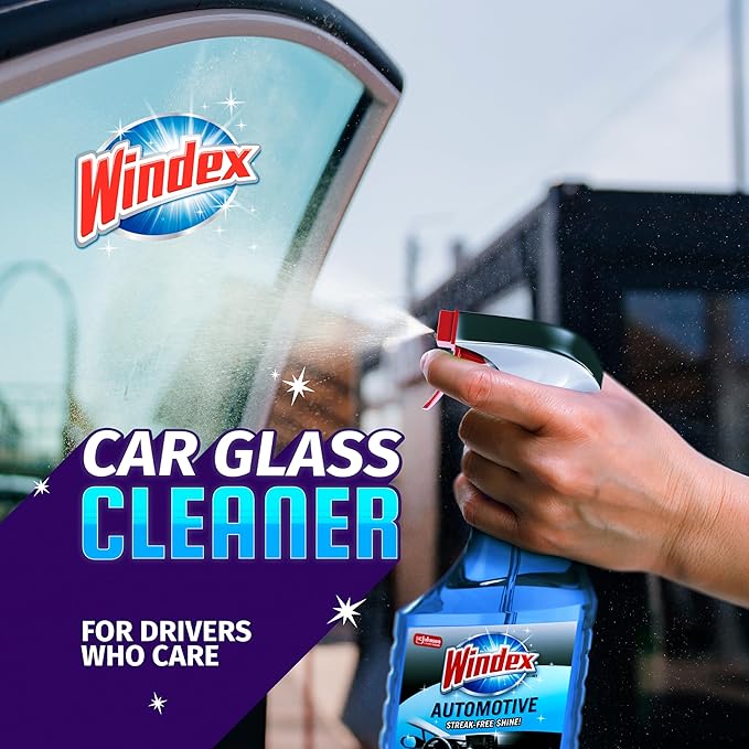 Windex Automotive Car Window and Glass Cleaner, Streak-Free Shine for Car Glass Exteriors, Tinted Windows, and Interior Electronics, 23 fl oz, (Pack of 2)
