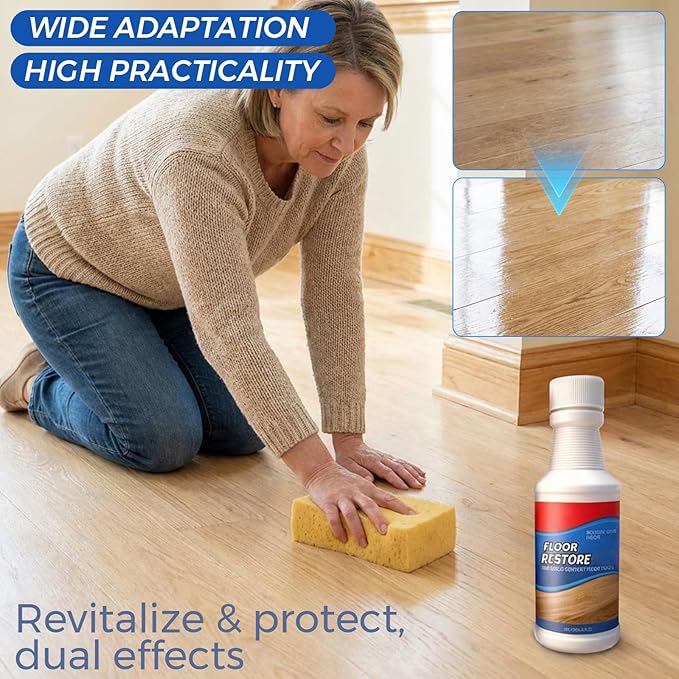 Floor Rescue Cleaner, Floor Repair Polishing Agent for Wood Laminate Tile, Self-Leveling Nano-Fill Refinisher for High-Traffic Areas, No Sanding 5.1 fl oz (150 mL) (7-Pack)