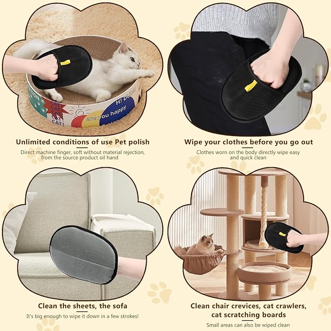 Pet Hair Removal Glove | Electrostatic Deshedding for Dogs & Cats | Reusable Grooming Glove for Furniture, Car & Clothing (1 PC)