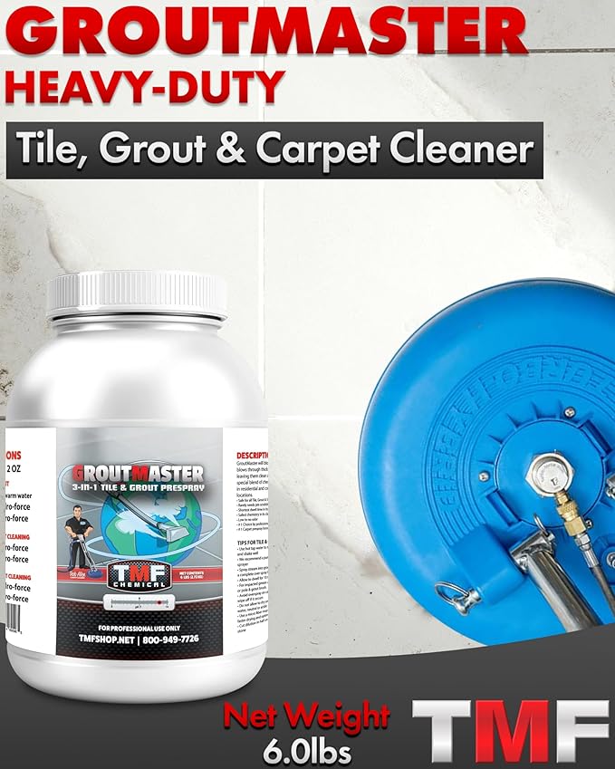 GroutMaster Tile & Grout Cleaner – Fast-Dissolving Powdered Solution for Deep Cleaning Concrete Stains, Grease, & Tough Stains, Ideal for Residential & Commercial Use, 6.5 lbs