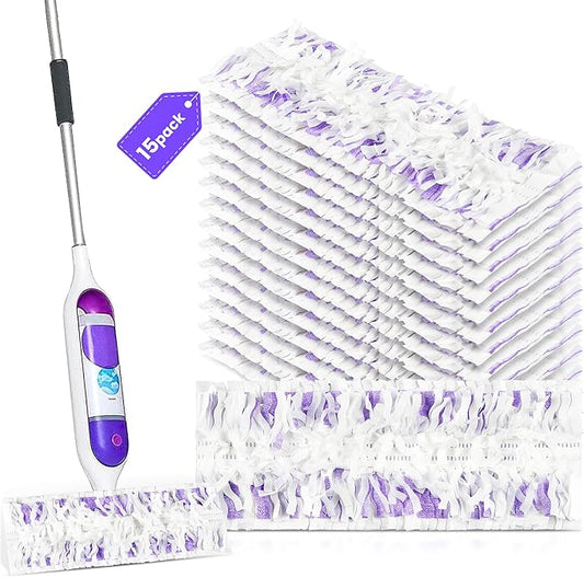 15 Pack Power Mop™ Pad Refills for Swiffer® PowerMop™ Multi-Surface Mop, Powermop™ Multi-Surface Mop Pad Replacement Kit