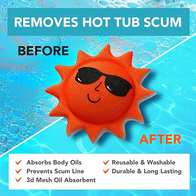Hot Tub Scum Absorber for Spa Hot Tub Cleaner - Hot Tub Accessories for Adults, Hot Tub Scum Sponge for Hot Tub Oil Absorbing Sponge for Hot Tub, Hot Tub Sponge Scum Remover, 1 Pack