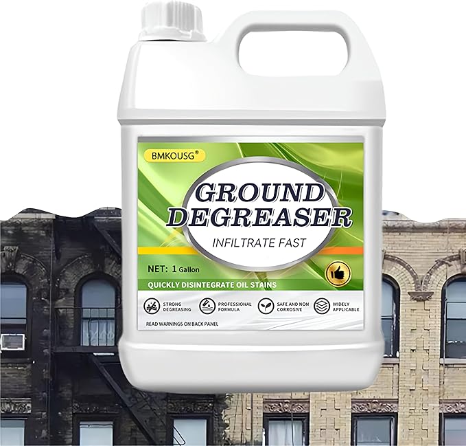 Heavy Duty Degreaser for Concrete & Garage Floors – Fast-Acting Oil Stain Remover for Driveways, Auto Shops, Kitchens | Industrial Strength, Safe on Tile, Stone, Cement | 1 Gallon