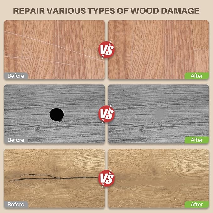 Laminate Floor Repair Kit with Heat Pen - 11 Colors Repair Floor Wax Furniture Touch Up Marker Pen, Vinyl Floor Repair Kit Restore Any Holes, Scratches, Cracks, Stains for Floor, Table, Door, Cabinet