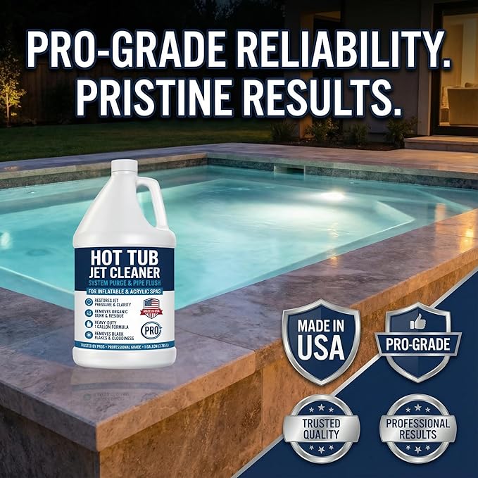 Hot Tub Jet Cleaner 1 Gallon - Spa Line Flush & Spa System Flush - Jet Tub Cleaner for Jets, Lines & Tubes - Pipe & Line Purge Before Drain Refill - Made in USA - BubbyShine