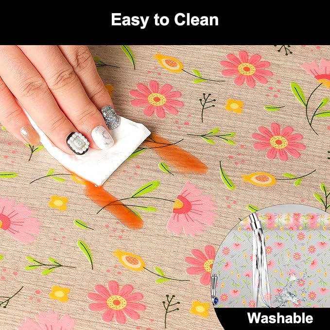 Cooyes Shelf Liner – Premium Non-Adhesive Cabinet & Drawer Liner for Kitchen – Waterproof Shelf Paper with Modern Pattern – Durable EVA Cabinet Mat – Easy to Cut （24" W x 240" L）