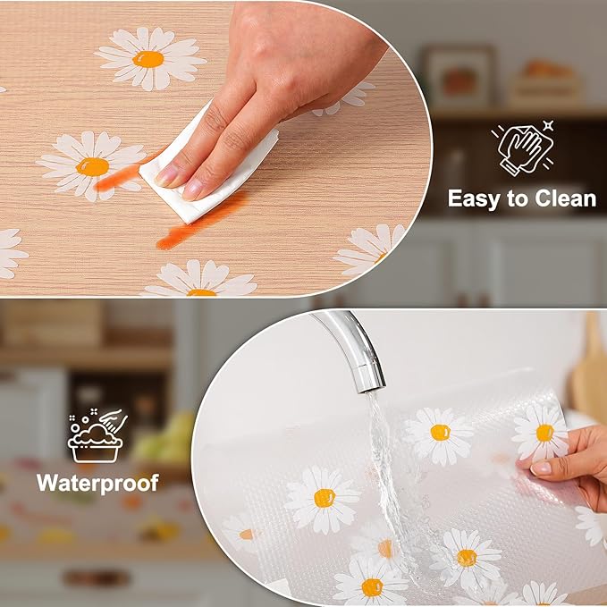 Cooyes Shelf Liner – Premium Non-Adhesive Cabinet & Drawer Liner for Kitchen – Waterproof Shelf Paper with Modern Pattern – Durable EVA Cabinet Mat – Easy to Cut （12" W x 360" L）