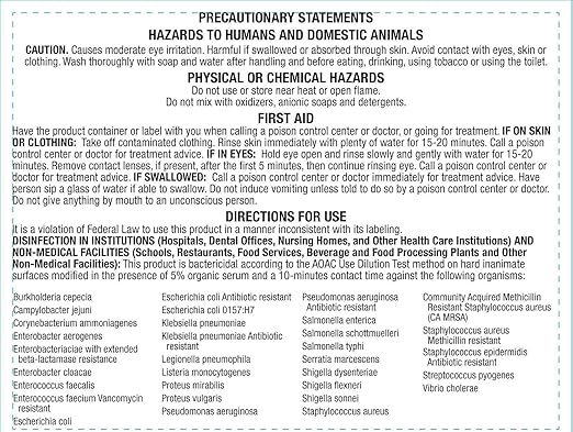 Hospital Disinfectant Sanitizer & Virucide | Kills 99.99% of COVID-19, Avian Flu H1N1,H1N2, H5N1, SARS, Bloodborne Pathogens, Staph, Bacteria & Mold | EPA Reg. | Child & Pet Safe 1 Gal