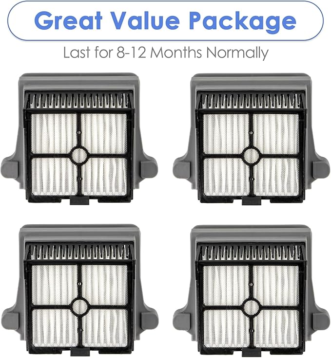 (4 Pieces) Floor ONE S7 Pro HEPA Filters Compatible With Tineco Floor ONE S6/ iFloor 5 Breeze Complete Wet Dry Vacuum Cleaner, Replacement Parts (Note: Not compatible with Floor ONE Stretch S6)