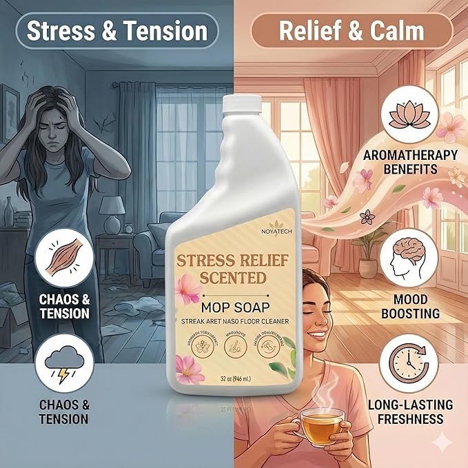 Mop Soap Highly Scented Stress Relief Fragrance. Floor Cleaner Concentrate – Non-Toxic, Pet safe, No Residue – Safe for Tile, Stone, Marble, Wood, & Grout – For All Mop Types – Made in USA