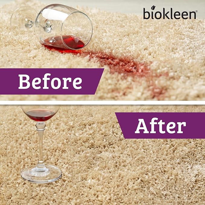 Biokleen Bac-Out Stain Remover for Clothes & Carpet - 32 Ounce - Natural, Enzymatic, Destroys Stains & Odors Safely, for Pet Stains, Laundry, Diapers, Wine, Carpets, Eco-Friendly, Plant-Based