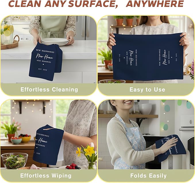 New Home Gift Kitchen Towels with Saying, Funny Decorative Hand Towel, Housewarming Gift Ideas for New Homeowners, Cute Funny Hand Towels Bathroom Kitchen 16x24 Inch Blue-b02