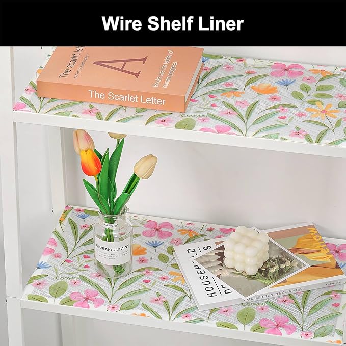 Cooyes Shelf Liner – Premium Non-Adhesive Cabinet & Drawer Liner for Kitchen – Waterproof Shelf Paper with Modern Pattern – Durable EVA Cabinet Mat – Easy to Cut （24" W x 360" L）