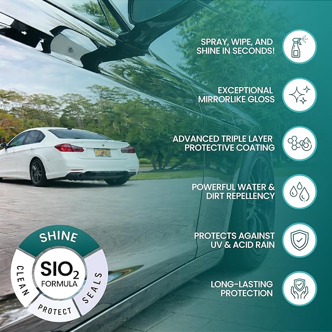 Fixture Shield Surface Revive 16 fl oz – SiO₂ Infused Formula Multi-Surface Cleaner to Shine, Seal & Protect Home, Cars, RVs, Boats, Stainless Steel, Glass, Tile, Countertops, Streak-Free & Non-Toxic