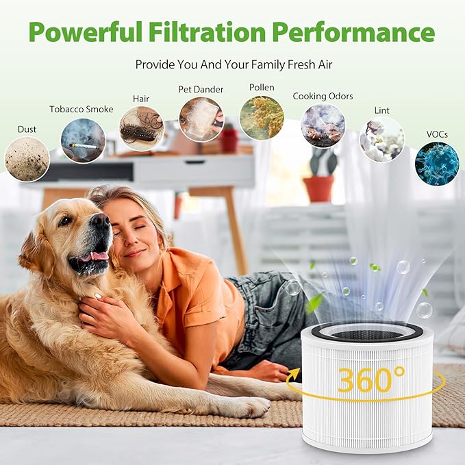240 HEPA Replacement Filter Compatible with PuroAir 240 Air Purifier, 3 in 1 Grade Filtration HEPA 14 with Activated Carbon for 99.97% Air Pollutants Home Room, 240 Replacement HP-14 Filter, 2 Pack