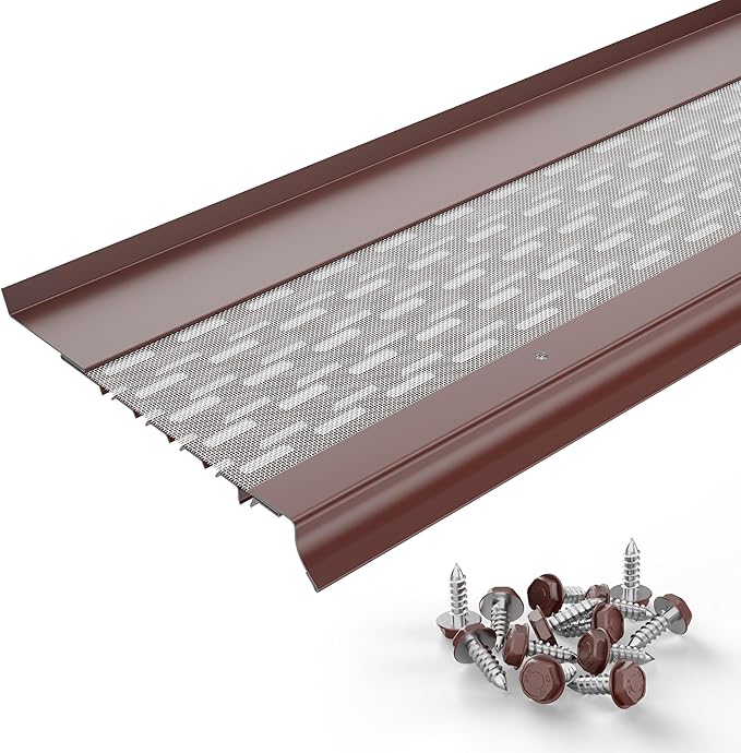 Micromesh 6 inch Gutter Guards Leaf Protection, 25 Feet Scotch Red, Stainless Steel Mesh, Aluminum Gutter Covers, Contractor Grade Gutter Guard from Manufacturer