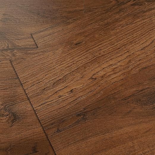Yenhome 6"X36" Vinyl Kitchen Floor Tiles Peel and Stick Waterproof Temporary Bathroom Flooring Peel and Stick Floor Tile Brown Wood Self Adhesive Scratch-Resistant Vinyl Flooring (35plank, 52.5sq.Ft)
