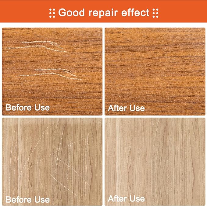Wood Furniture Repair Kit, 8 Colors Wood Filler Touch Up Markers with Wax Sticks, Markers Furniture Repair Scratches, Cracks, Discoloration On Door, Cabinet, Laminate Floor Repair Kit Touch Up Paint