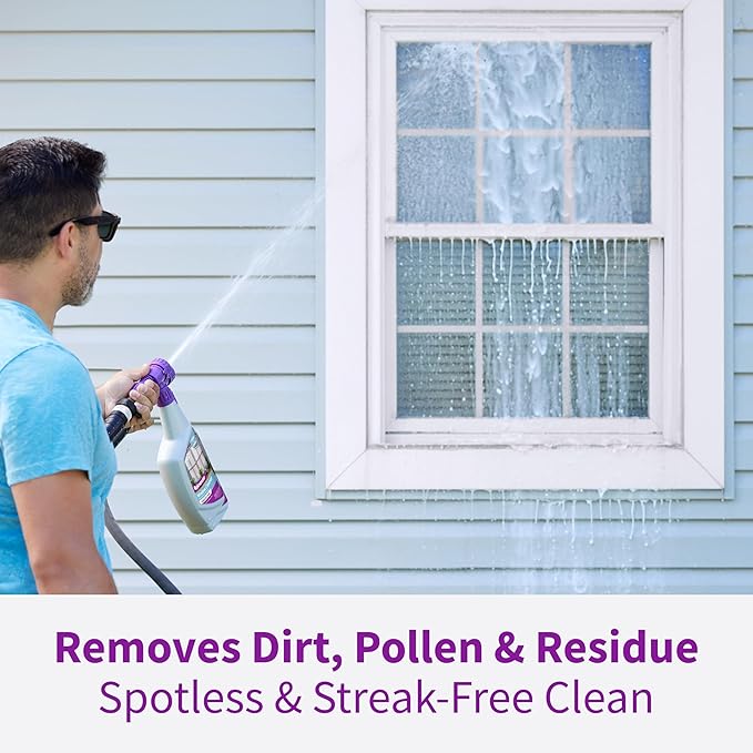 Rejuvenate Outdoor Window Spray and Rinse Cleaner with Hose End Adapter, 32 oz, 2 Pack
