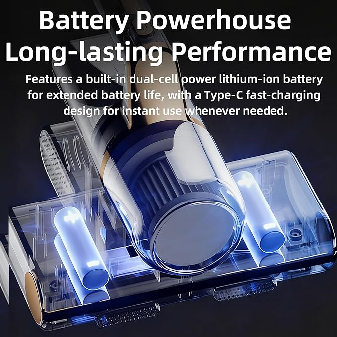 Mattress Vacuum Cleaner, 14Kpa Bed Vacuum Cleaner with 253.7nm UV-C Light, Versatile Wireless Handheld Vacuums with HEPA Filter and USB-C Charging Port for Bed, Sofa, Clothes, Crib