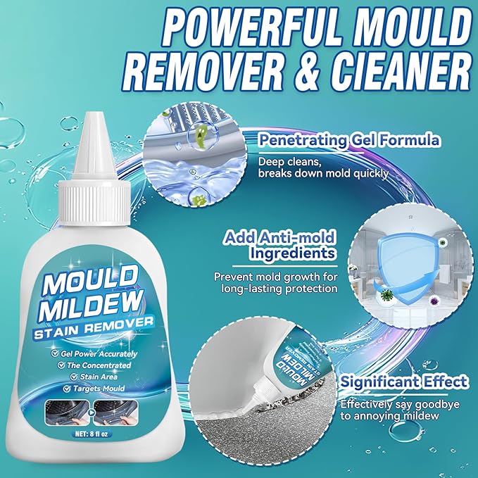 Bondtech HomeMold Stain Remover Gel, 8 Fl Oz Heavy Duty Stain Cleaner for Washing Machine Seal, All-Purpose Cleaning for Bathroom, Grout, Shower, Kitchen, Wall
