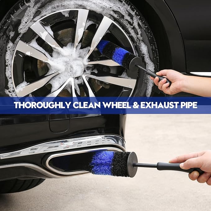 39Pcs Car Detailing Kit, Car Detailing Brush Set, Car Wash Cleaning Kit, Car Detailing Brushes, Professional Car Care Kit for Interior Exterior Wheels, Blue