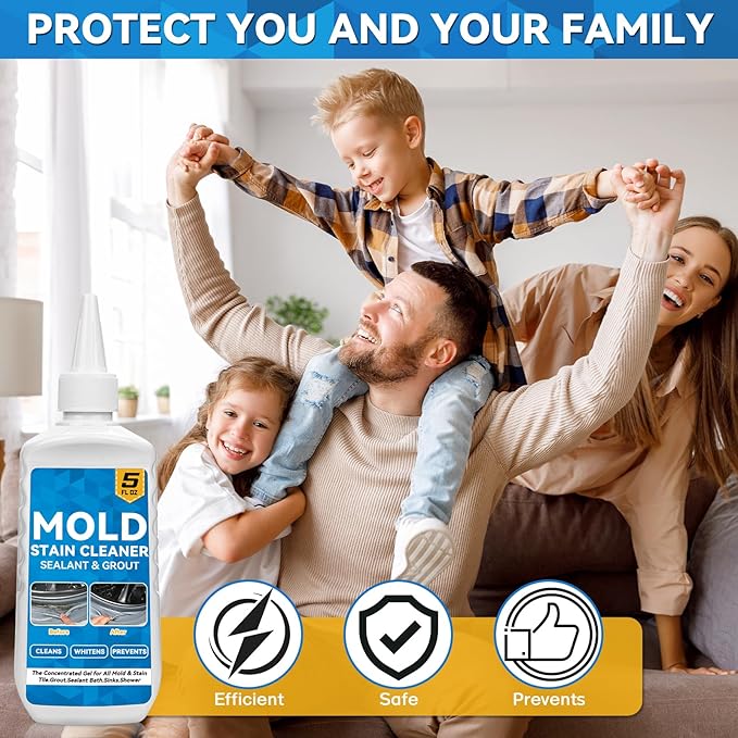 HomeMold Stain Remover Gel, Effective Washing Machine Cleaner for Front Load Washer, All-Purpose Cleaning Gel for Penetrating for Bathroom, Shower and Bathtub Tile Grout (5 Floz)