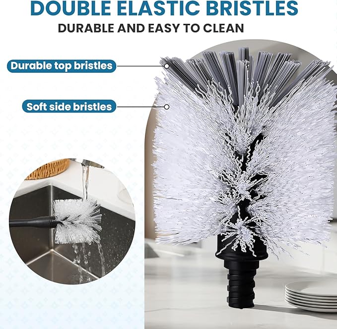 Steel Bottle Brush Refills for OXO Stainless Steel Bottle Brush Only, 4 Pack Bottle Brush Replacement Head for Clean Water Bottle, Baby Bottle, Glasswares, Mugs
