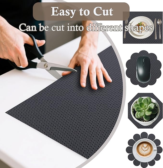 Shelf Liner for Kitchen Cabinet 20 Inch Wide X 20 Ft Non-Slip Drawer Mat Waterproof & Oil-Proof Cabinet Mat for Cupboard Pantry Bedroom Home Non Adhesive Refrigerator Shelf Liner (Black)