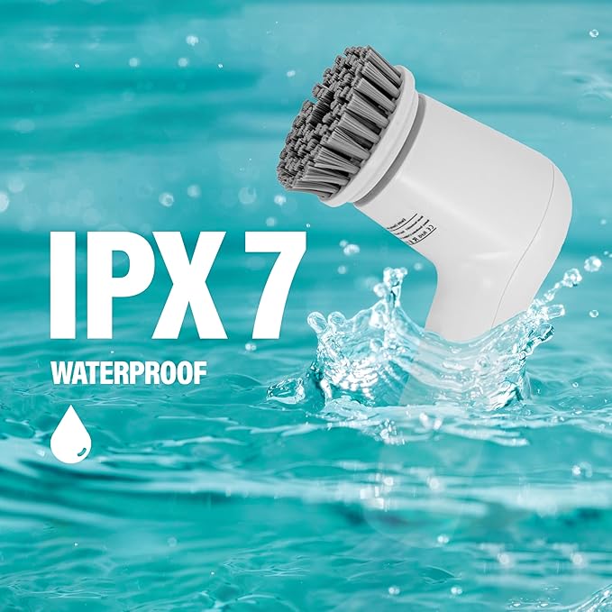 Electric Spin Scrubber,Cordless Cleaning Brush for Home, IPX7 Waterproof with 5 Replaceable Brush Heads