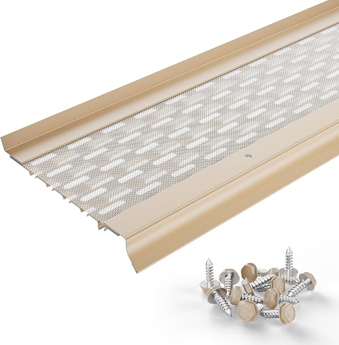Micromesh 5 inch Gutter Guards Leaf Protection, 35 Feet Cream, Stainless Steel Mesh, Aluminum Gutter Covers, Contractor Grade Gutter Guard from Manufacturer