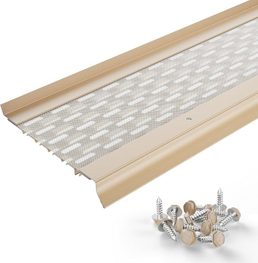 Micromesh 5 inch Gutter Guards Leaf Protection, 35 Feet Cream, Stainless Steel Mesh, Aluminum Gutter Covers, Contractor Grade Gutter Guard from Manufacturer