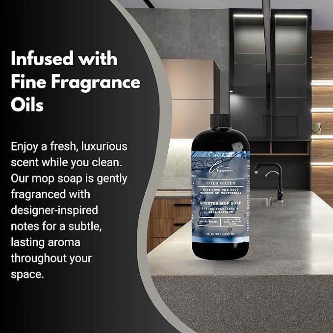 Luxury Floor Cleaner, Scented Mop Soap Concentrate | Hard Floor Cleaner for Tile, Vinyl, Laminate, LVP & Sealed Hardwood | Low-Foam, Streak-Free | 36 oz | Cold Water
