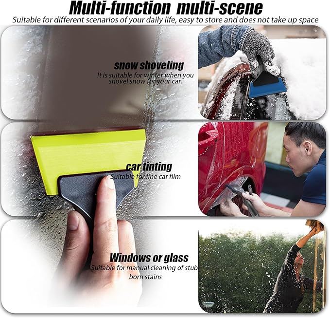 Small Squeegee car Window Squeegee Silicone Squeegee for Window Door Bathroom Mirror,Car Wrapping Scraper Tool (2, Green)