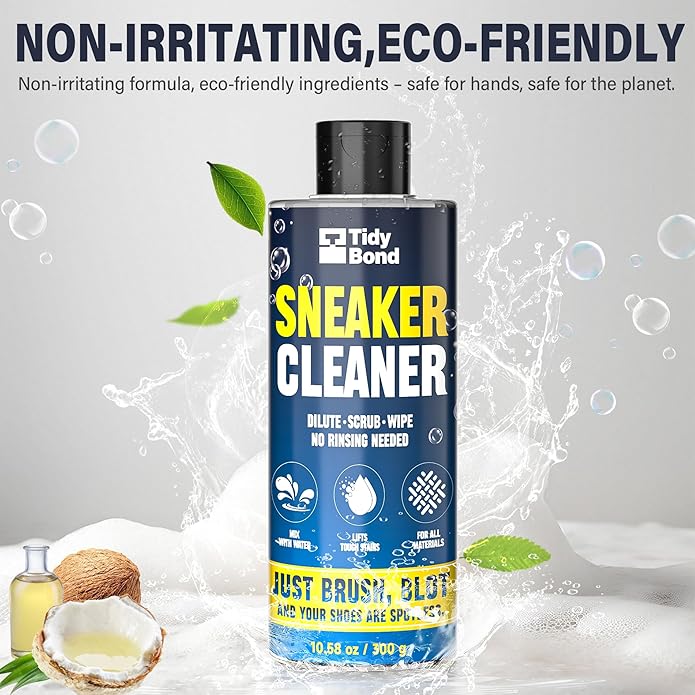 Shoe Cleaner Kit – 10.6oz Premium Shoe Cleaning Set with Brushes & Microfiber Towel, Sneaker Cleaner for White Shoes, Boots, Leather, Suede, Canvas, Mesh, PU & Fabric