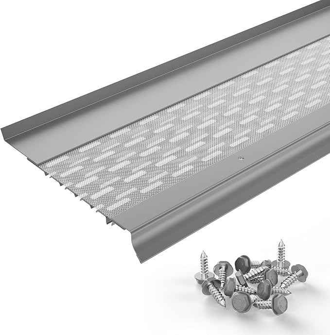 Micromesh 6 inch Gutter Guards Leaf Protection, 100 Feet Light Gray, Stainless Steel Mesh, Aluminum Gutter Covers, Contractor Grade Gutter Guard from Manufacturer