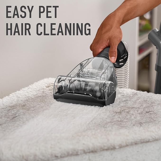 Hoover Rewind Pet Upright Bagless Vacuum Cleaner for Carpet and Hard Floors, Automatic Cord Rewind, Above Floor Cleaning Corded Vacuum Cleaners for Home Use, Gray